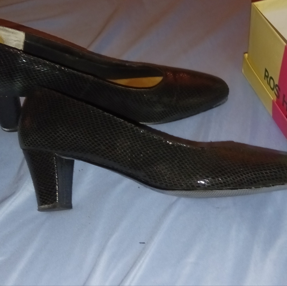 Black Textured Women's Heels By Ross Hommerson
